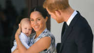 Meghan Markle, príncipe Harry e príncipe Archie.